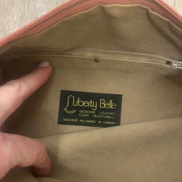 Vintage Liberty Belle Elegant Pink Leather Clutch - Picture 2 of 3